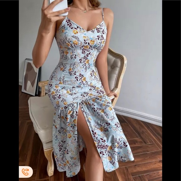 Cathsnna Floral Summer Spaghetti Strap Maxi Dress Size Medium - Picture 5 of 9